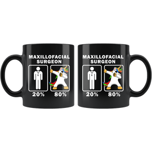 RobustCreative-Maxillofacial Surgeon Dabbing Unicorn 80 20 Principle Graduation Gift Mens - 11oz Black Mug Medical Personnel Gift Idea