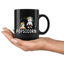 Load image into Gallery viewer, RobustCreative-Popsicorn Unicorn Grandpa And Baby Fathers Day Black 11oz Mug Gift Idea

