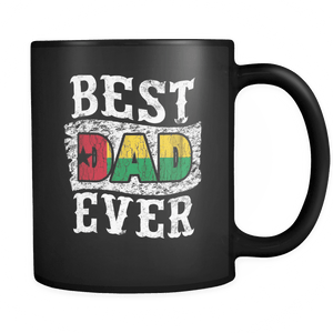 RobustCreative-Best Dad Ever Guinea-Bissau Flag - Fathers Day Gifts - Promoted to Daddy Gift From Kids - 11oz Black Funny Coffee Mug Women Men Friends Gift ~ Both Sides Printed