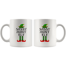 Load image into Gallery viewer, RobustCreative-Im The Sassy Aunt Elf Family Matching Outfits PJ - 11oz White Mug Christmas group green pjs costume Gift Idea
