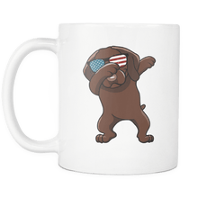 Load image into Gallery viewer, RobustCreative-Dabbing Vizsla Dog America Flag - Patriotic Merica Murica Pride - 4th of July USA Independence Day - 11oz White Funny Coffee Mug Women Men Friends Gift ~ Both Sides Printed
