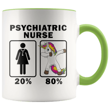 Load image into Gallery viewer, RobustCreative-Psychiatric Nurse Dabbing Unicorn 80 20 Principle Superhero Girl Womens - 11oz Accent Mug Medical Personnel Gift Idea
