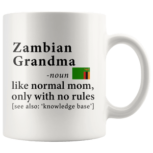 RobustCreative-Zambian Grandma Definition Zambia Flag Grandmother - 11oz White Mug family reunion gifts Gift Idea
