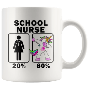 RobustCreative-School Nurse Dabbing Unicorn 20 80 Principle Superhero Girl Womens - 11oz White Mug Medical Personnel Gift Idea