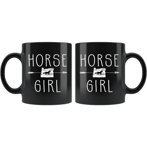 RobustCreative-Oregon Horse Girl Gifts Oregonian Shape Country for women - 11oz Black Mug Riding Lover Gift Idea