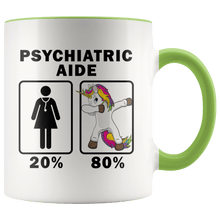 Load image into Gallery viewer, RobustCreative-Psychiatric Aide Dabbing Unicorn 80 20 Principle Superhero Girl Womens - 11oz Accent Mug Medical Personnel Gift Idea
