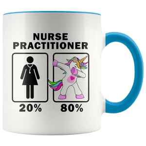 RobustCreative-Nurse Practitioner Dabbing Unicorn 20 80 Principle Superhero Girl Womens - 11oz Accent Mug Medical Personnel Gift Idea