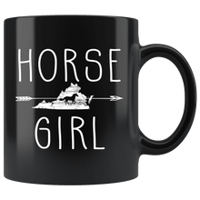 Load image into Gallery viewer, RobustCreative-Virginia Horse Girl Gifts Virginian Shape Country for women - 11oz Black Mug Riding Lover Gift Idea
