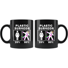 Load image into Gallery viewer, RobustCreative-Plastic Surgeon Dabbing Unicorn 20 80 Principle Superhero Girl Womens - 11oz Black Mug Medical Personnel Gift Idea
