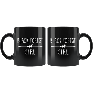 RobustCreative-Black Forest Horse Girl Gifts Horses Lover Riding Racing - 11oz Black Mug Racing Lover Gift Idea