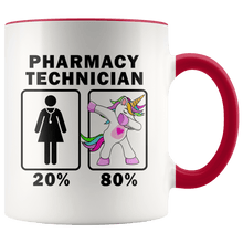 Load image into Gallery viewer, RobustCreative-Pharmacy Technician Dabbing Unicorn 20 80 Principle Superhero Girl Womens - 11oz Accent Mug Medical Personnel Gift Idea
