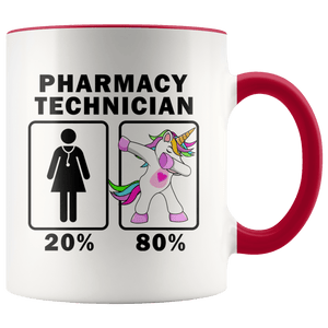 RobustCreative-Pharmacy Technician Dabbing Unicorn 20 80 Principle Superhero Girl Womens - 11oz Accent Mug Medical Personnel Gift Idea