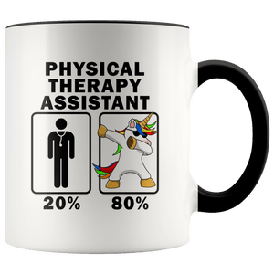 RobustCreative-Physical Therapy Assistant Dabbing Unicorn 80 20 Principle Graduation Gift Mens - 11oz Accent Mug Medical Personnel Gift Idea