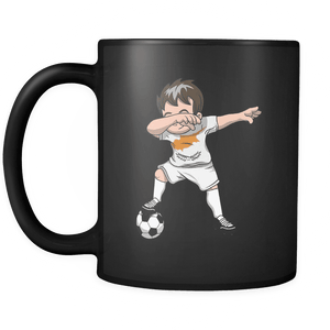 RobustCreative-Dabbing Soccer Boys Cyprus Cypriot Nicosia Gift National Soccer Tournament Game 11oz Black Coffee Mug ~ Both Sides Printed