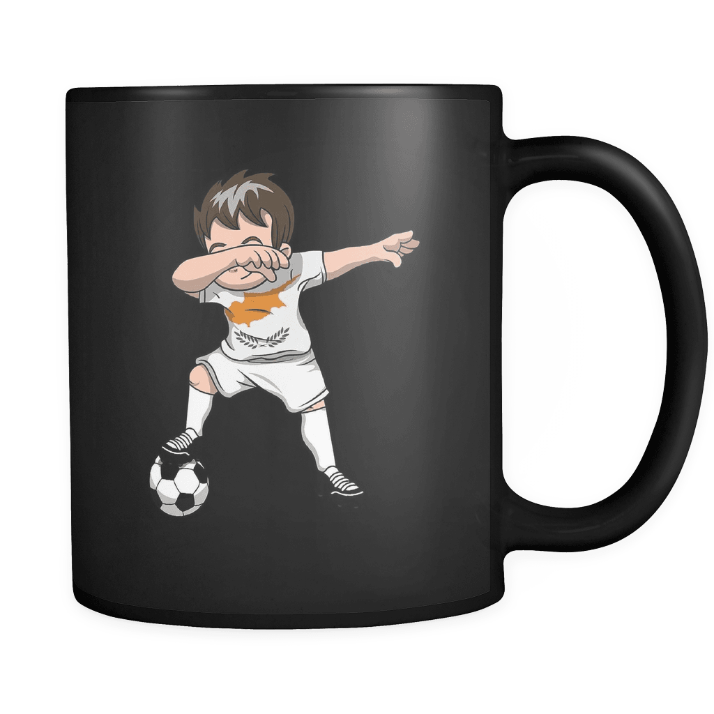 RobustCreative-Dabbing Soccer Boys Cyprus Cypriot Nicosia Gift National Soccer Tournament Game 11oz Black Coffee Mug ~ Both Sides Printed