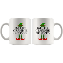 Load image into Gallery viewer, RobustCreative-Im The Grannie of Elves Family Matching Elf Outfits PJ - 11oz White Mug Christmas group green pjs costume Gift Idea
