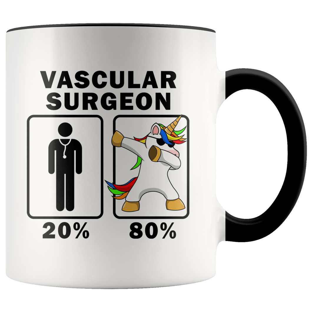 RobustCreative-Vascular Surgeon Dabbing Unicorn 80 20 Principle Graduation Gift Mens - 11oz Accent Mug Medical Personnel Gift Idea