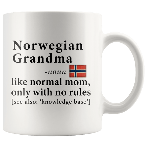 RobustCreative-Norwegian Grandma Definition Norway Flag Grandmother - 11oz White Mug family reunion gifts Gift Idea
