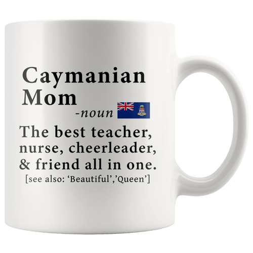RobustCreative-Caymanian Mom Definition Cayman Islands Flag Mothers Day - 11oz White Mug family reunion gifts Gift Idea