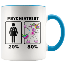 Load image into Gallery viewer, RobustCreative-Psychiatrist Dabbing Unicorn 20 80 Principle Superhero Girl Womens - 11oz Accent Mug Medical Personnel Gift Idea
