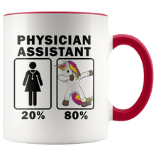 Load image into Gallery viewer, RobustCreative-Physician Assistant Dabbing Unicorn 80 20 Principle Superhero Girl Womens - 11oz Accent Mug Medical Personnel Gift Idea
