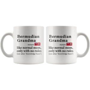 RobustCreative-Bermudian Grandma Definition Bermuda Flag Grandmother - 11oz White Mug family reunion gifts Gift Idea