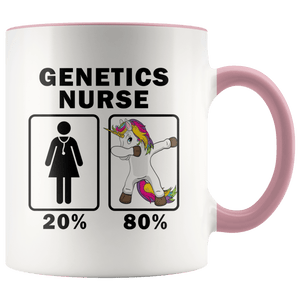 RobustCreative-Genetics Nurse Dabbing Unicorn 80 20 Principle Superhero Girl Womens - 11oz Accent Mug Medical Personnel Gift Idea