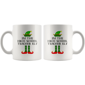 RobustCreative-Im The High School Teacher Elf Christmas Teaching's - 11oz White Mug I Just Really Like to Teach Cute Tiny Humans Gift Idea