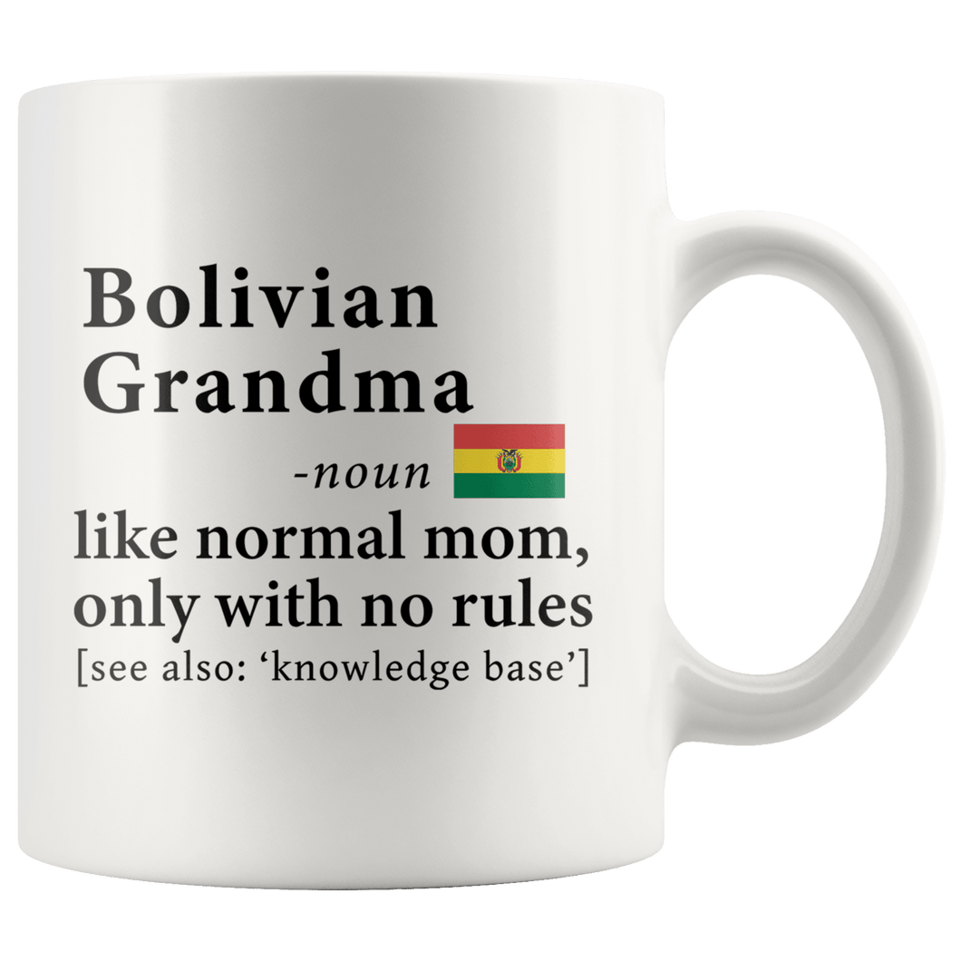 RobustCreative-Bolivian Grandma Definition Bolivia Flag Grandmother - 11oz White Mug family reunion gifts Gift Idea