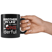 Load image into Gallery viewer, RobustCreative-Brother In Law of Mr Onederful  1st Birthday Buffalo Plaid Black 11oz Mug Gift Idea
