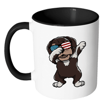 Load image into Gallery viewer, RobustCreative-Dabbing Havanese Dog America Flag - Patriotic Merica Murica Pride - 4th of July USA Independence Day - 11oz Black &amp; White Funny Coffee Mug Women Men Friends Gift ~ Both Sides Printed
