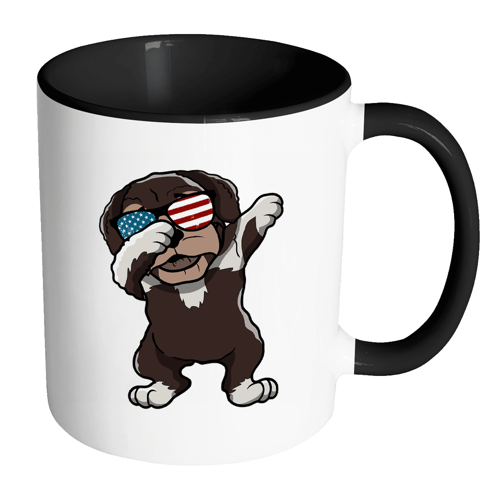 RobustCreative-Dabbing Havanese Dog America Flag - Patriotic Merica Murica Pride - 4th of July USA Independence Day - 11oz Black & White Funny Coffee Mug Women Men Friends Gift ~ Both Sides Printed