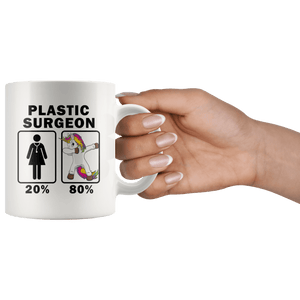 RobustCreative-Plastic Surgeon Dabbing Unicorn 80 20 Principle Superhero Girl Womens - 11oz White Mug Medical Personnel Gift Idea