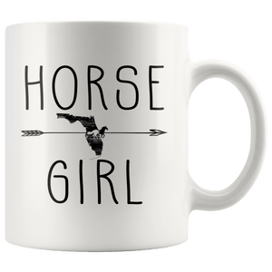 RobustCreative-Florida Horse Girl Gifts Floridian Shape Country for women - 11oz White Mug Riding Lover Gift Idea