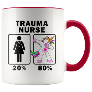 RobustCreative-Trauma Nurse Dabbing Unicorn 20 80 Principle Superhero Girl Womens - 11oz Accent Mug Medical Personnel Gift Idea