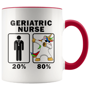 RobustCreative-Geriatric Nurse Dabbing Unicorn 80 20 Principle Graduation Gift Mens - 11oz Accent Mug Medical Personnel Gift Idea