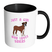 Load image into Gallery viewer, RobustCreative-Just a Girl Who Loves Boxer the Wild One Animal Spirit 11oz Black &amp; White Coffee Mug ~ Both Sides Printed
