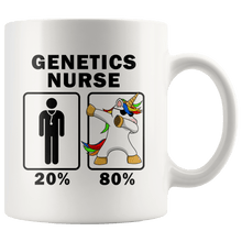 Load image into Gallery viewer, RobustCreative-Genetics Nurse Dabbing Unicorn 80 20 Principle Graduation Gift Mens - 11oz White Mug Medical Personnel Gift Idea
