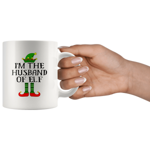 RobustCreative-Im The Husband of Elf Family Matching Elves Outfits PJ - 11oz White Mug Christmas group green pjs costume Gift Idea