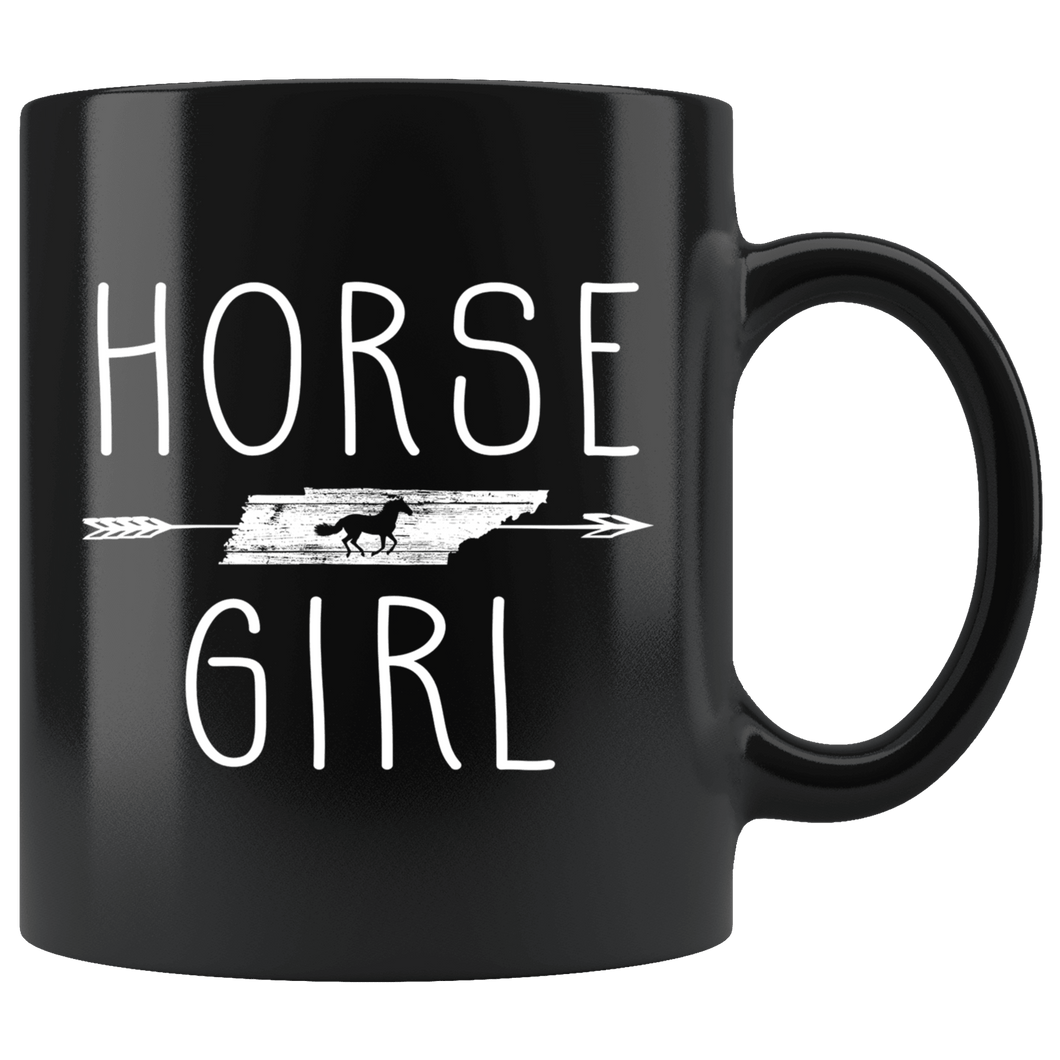 RobustCreative-Tennessee Horse Girl Gifts Tennessean Shape Country for women - 11oz Black Mug Racing Lover Gift Idea