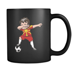 RobustCreative-Dabbing Soccer Boys Macedonia Macedonian Skopje Gift National Soccer Tournament Game 11oz Black Coffee Mug ~ Both Sides Printed
