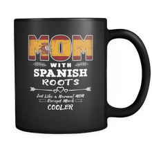 Load image into Gallery viewer, RobustCreative-Best Mom Ever with Spanish Roots - Spain Flag 11oz Funny Black Coffee Mug - Mothers Day Independence Day - Women Men Friends Gift - Both Sides Printed (Distressed)

