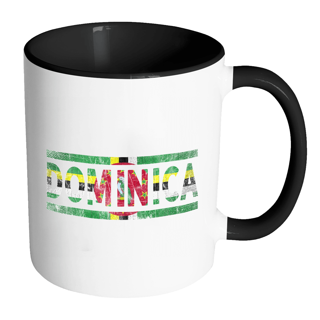 RobustCreative-Retro Vintage Flag Dominican Dominica 11oz Black & White Coffee Mug ~ Both Sides Printed