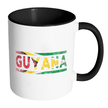 Load image into Gallery viewer, RobustCreative-Retro Vintage Flag Guyanese Guyana 11oz Black &amp; White Coffee Mug ~ Both Sides Printed
