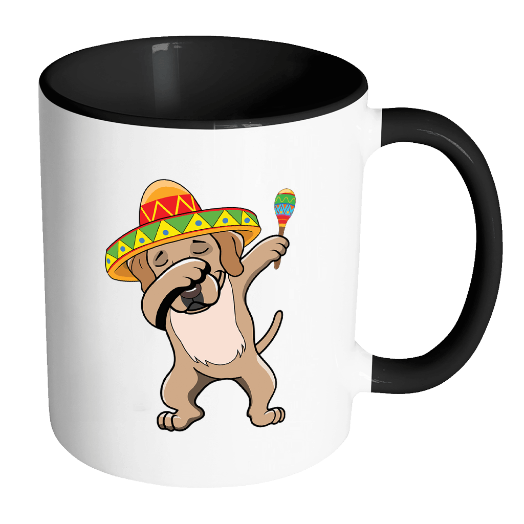 RobustCreative-Dabbing Labrador Retriever Dog in Sombrero - Cinco De Mayo Mexican Fiesta - Dab Dance Mexico Party - 11oz Black & White Funny Coffee Mug Women Men Friends Gift ~ Both Sides Printed