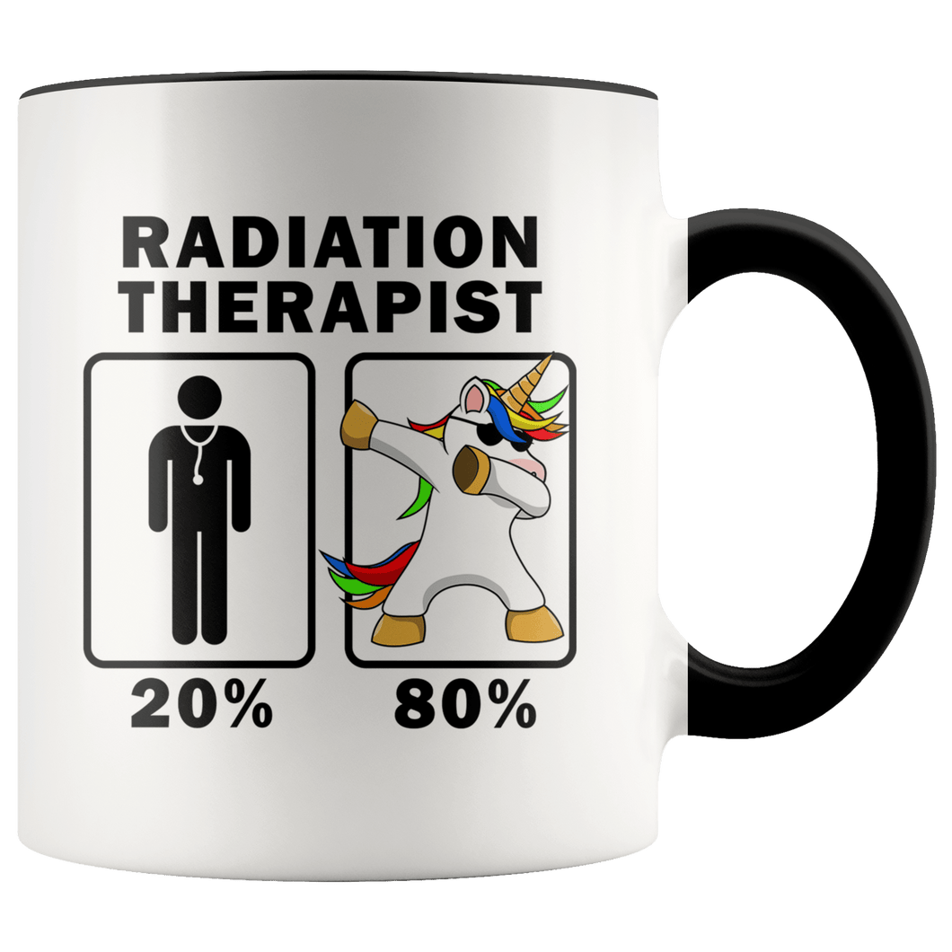 RobustCreative-Radiation Therapist Dabbing Unicorn 80 20 Principle Graduation Gift Mens - 11oz Accent Mug Medical Personnel Gift Idea