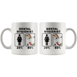 RobustCreative-Dental Hygienist Dabbing Unicorn 80 20 Principle Superhero Girl Womens - 11oz White Mug Medical Personnel Gift Idea