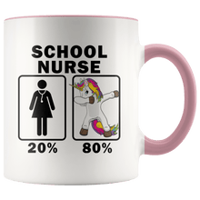 Load image into Gallery viewer, RobustCreative-School Nurse Dabbing Unicorn 80 20 Principle Superhero Girl Womens - 11oz Accent Mug Medical Personnel Gift Idea
