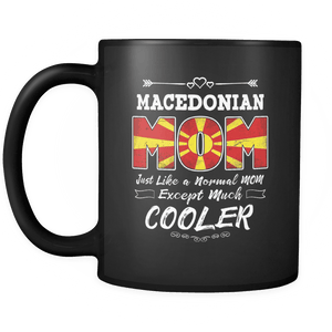 RobustCreative-Best Mom Ever is from Macedonia - Macedonian Flag 11oz Funny Black Coffee Mug - Mothers Day Independence Day - Women Men Friends Gift - Both Sides Printed (Distressed)
