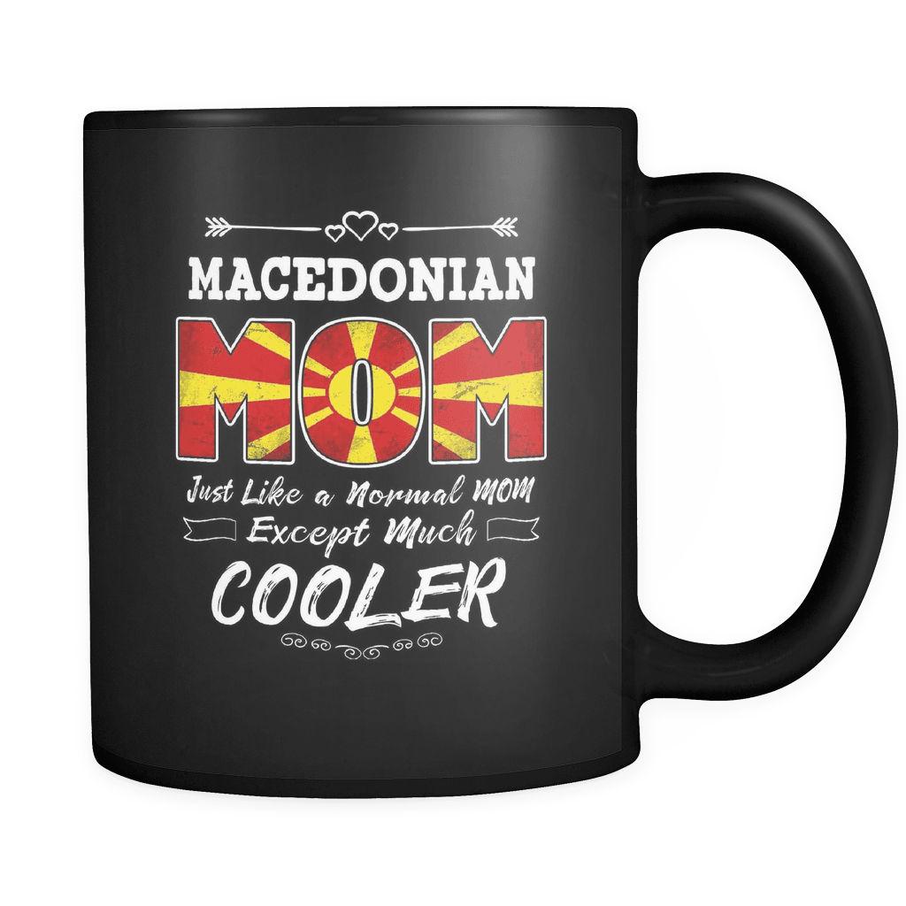 RobustCreative-Best Mom Ever is from Macedonia - Macedonian Flag 11oz Funny Black Coffee Mug - Mothers Day Independence Day - Women Men Friends Gift - Both Sides Printed (Distressed)